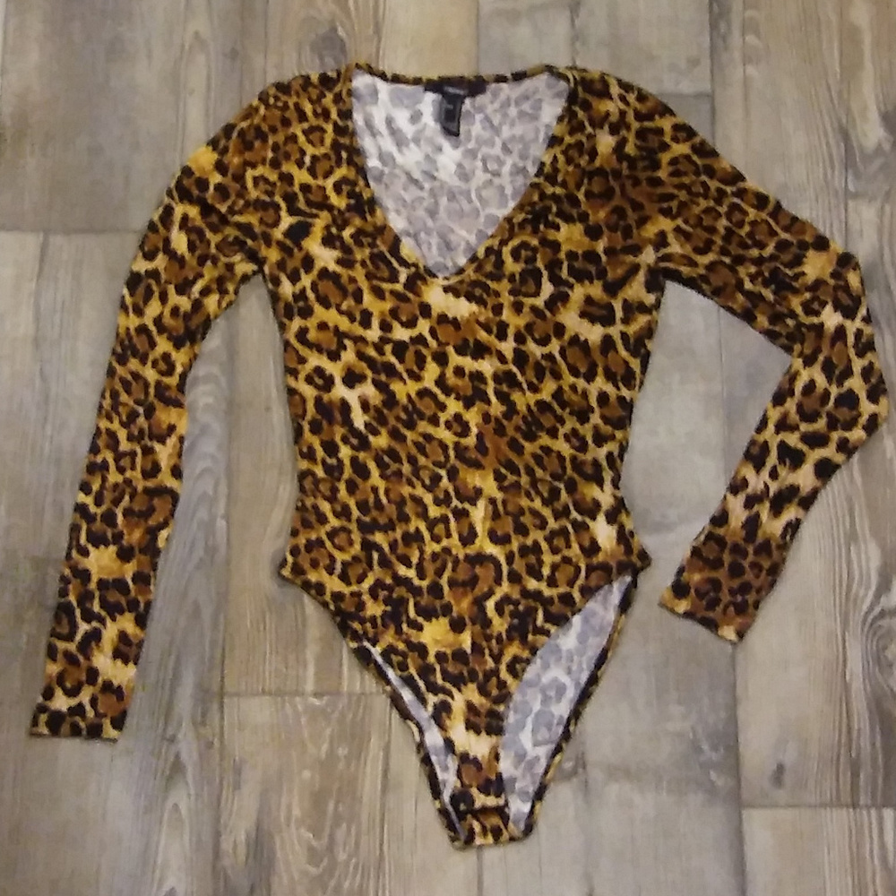 Forever 21 leopard leotard